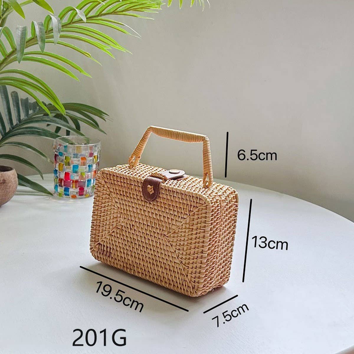 VINTAGE AUTUMN RATTAN SHOULDER CROSSBODY BAG