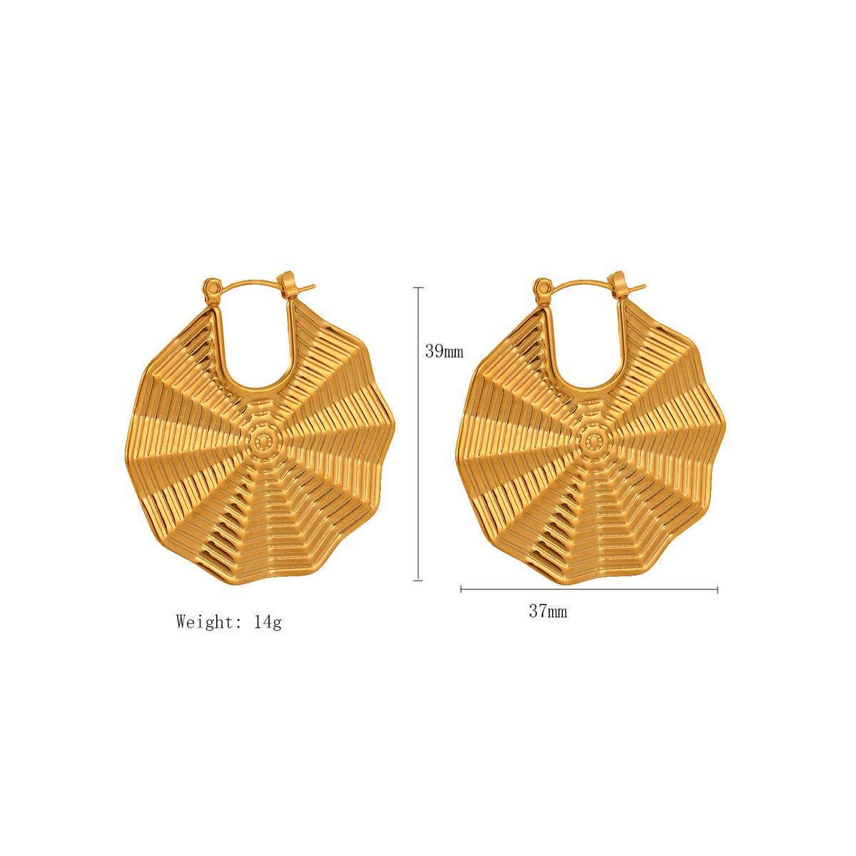 Titanium Steel Wave Mesh Bold Stud Earrings