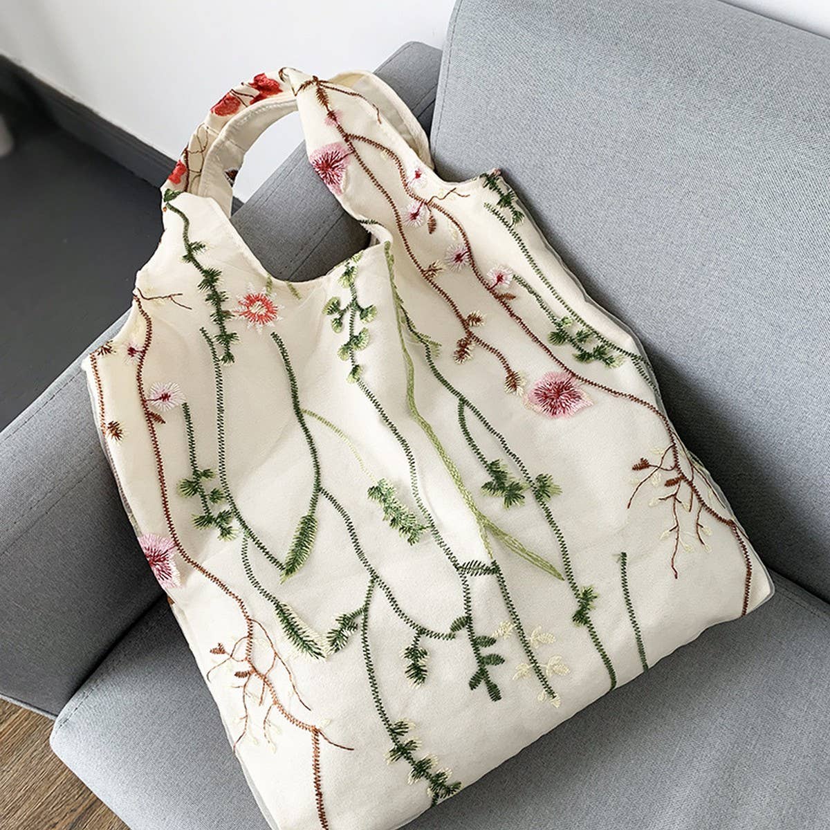 TOTE BAG CANVAS WITH EMBROIDERY MESH_CWAB2057