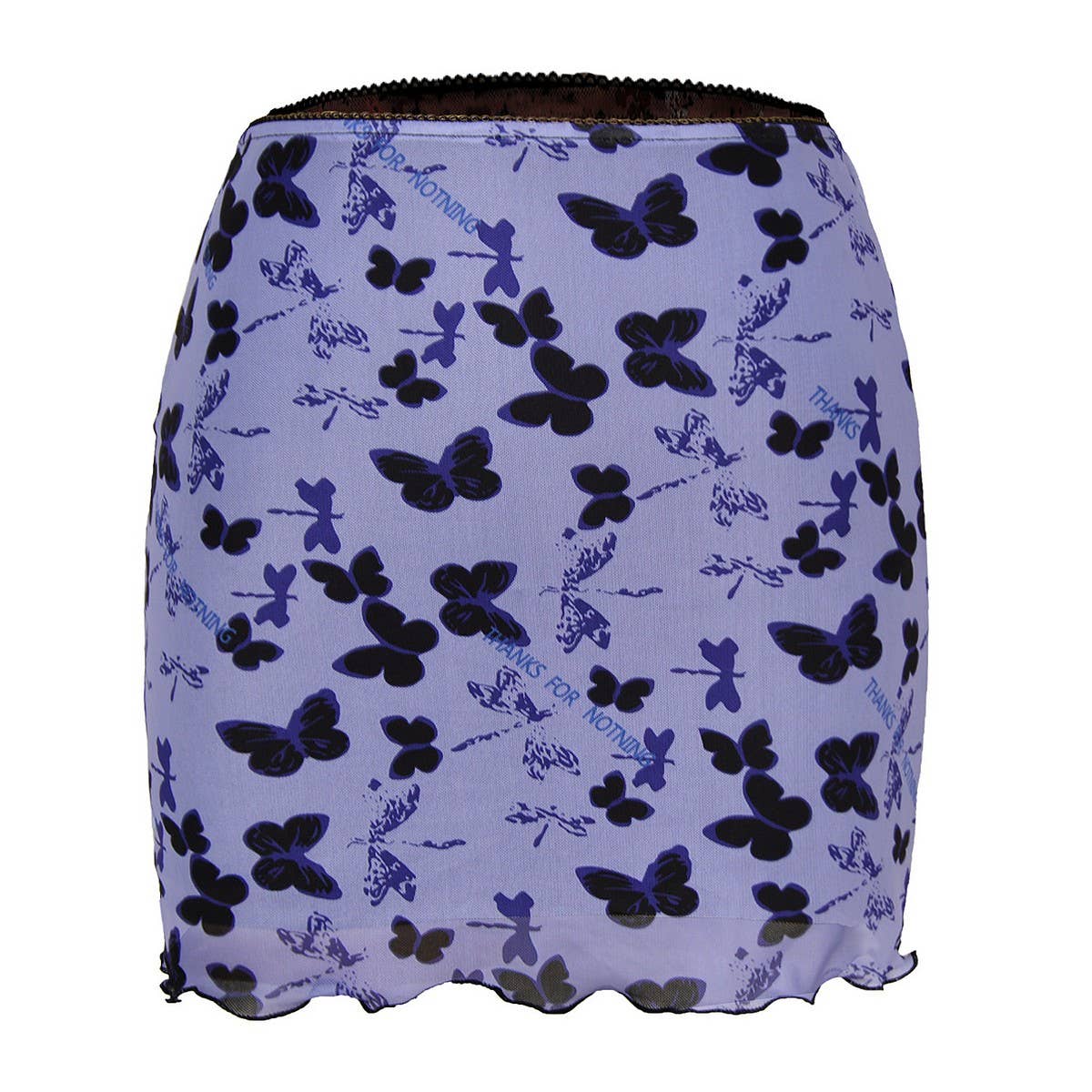 PRINTED MESH SKIRT DOUBLE LAYER SLIM HIP SKIRT_CWAB4794