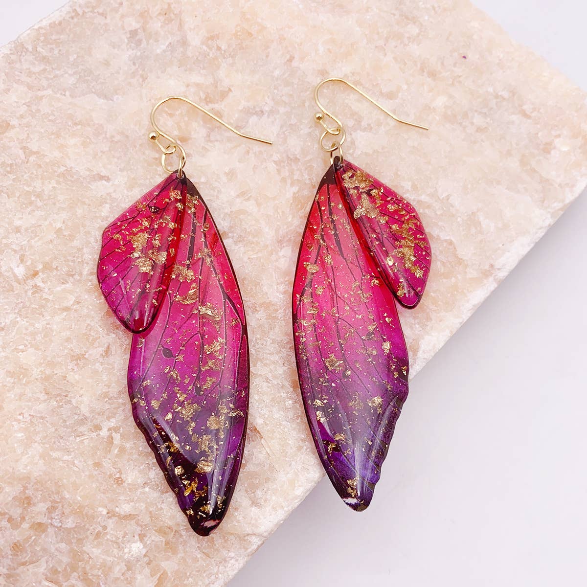S925 Silver Cicada Wing Wing Butterfly Earrings