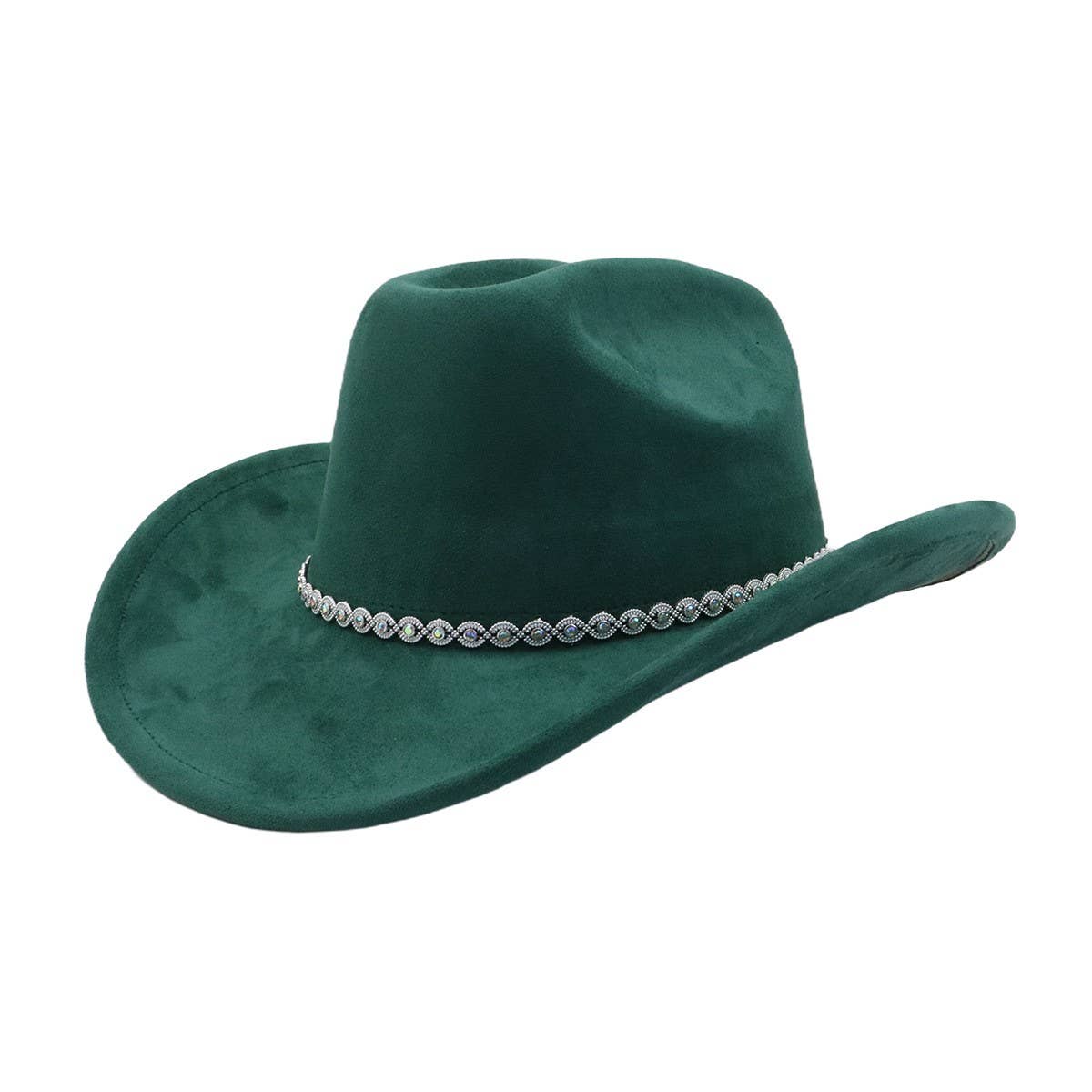 Western Ethnic Suede Cowboy Fedora Hat_CWAH04482