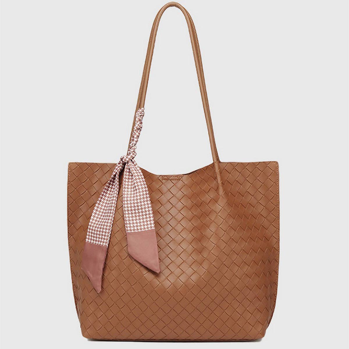 Large Woven Texture Tote Bag ??Stylish & Elegant_CWAB5117