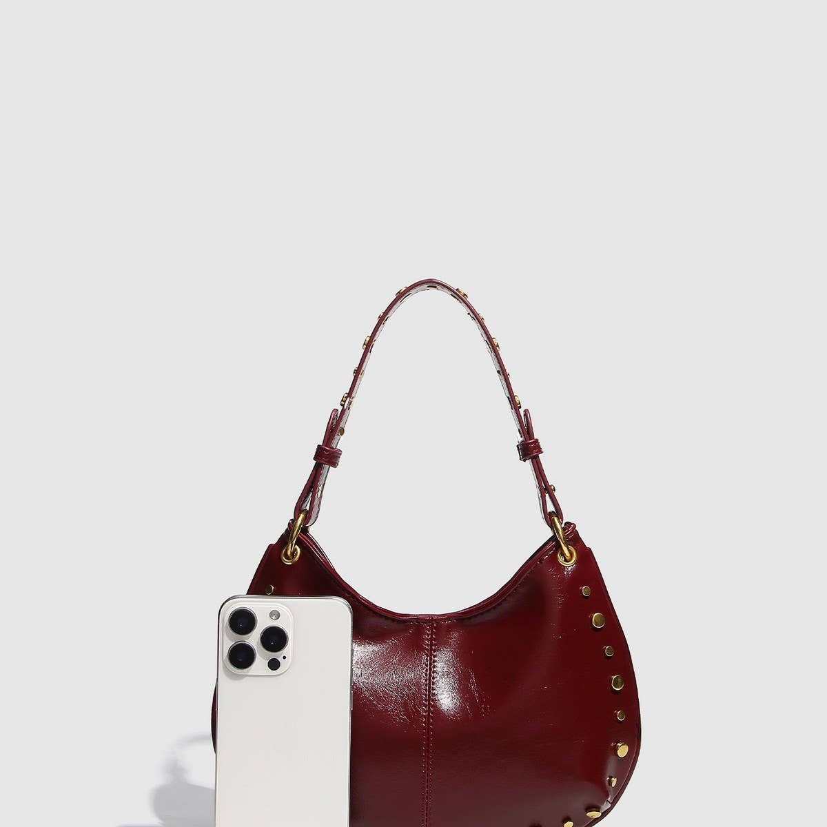 Trendy Studded Boston Shoulder & Handbag_CWAB5713