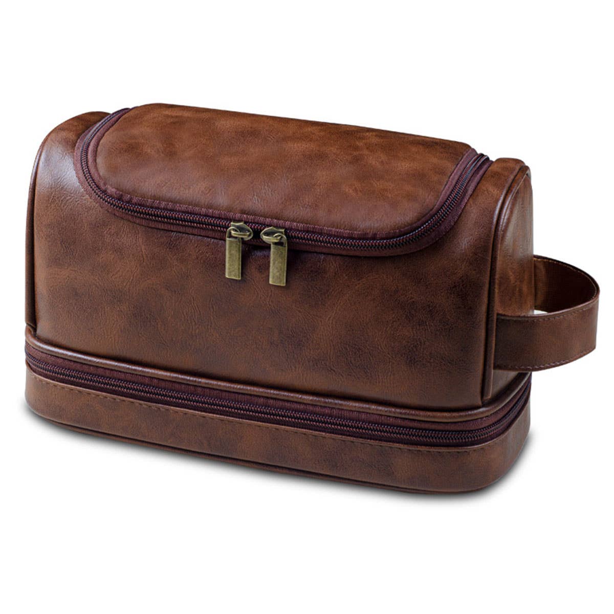 SIMPLE PORTABLE PU LEATHER COSMETIC BAG_CWAB0578