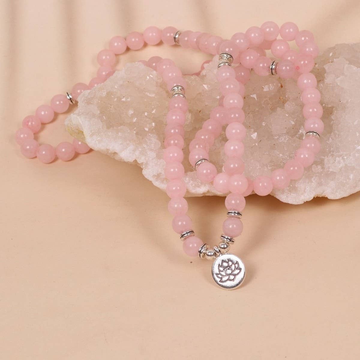 108 PINK BEADED BRACELETS WITH STRETCHY BANDS_CWAJE3935