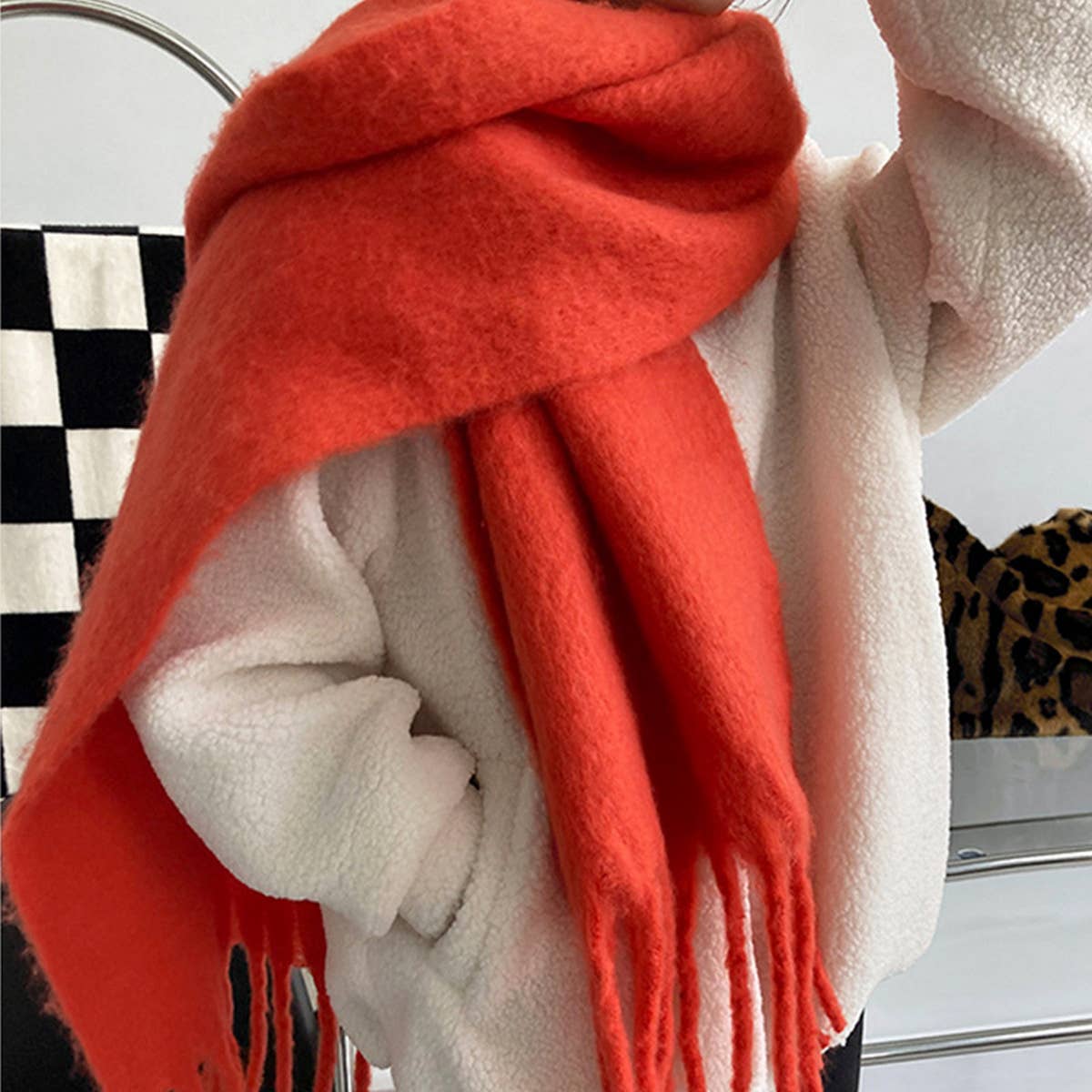 Soft Mohair Feel Scarf - Cozy Winter Wrap_CWASC0323