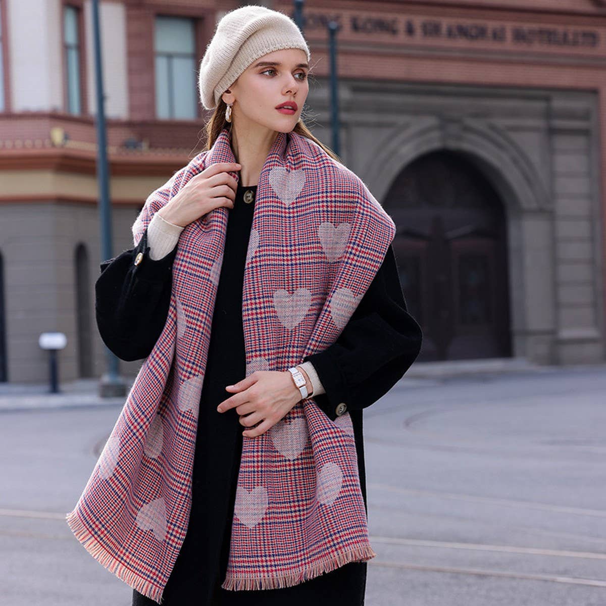 WINTER AUTUMN LOVE PATTERN WARM SHAWL SCARF