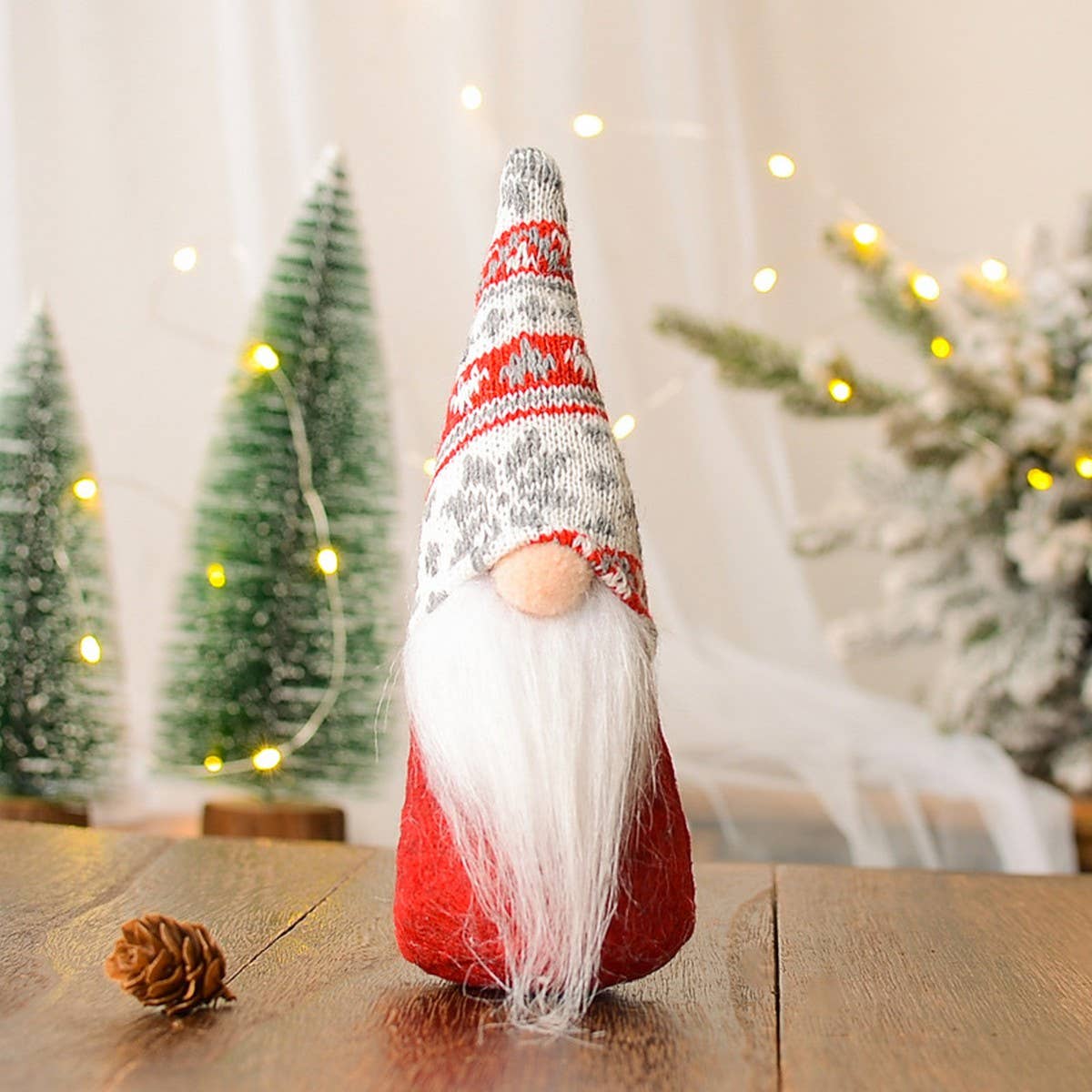CHRISTMAS SNOWFLAKE KNITTED HAT OLD MAN ORNAMENTS