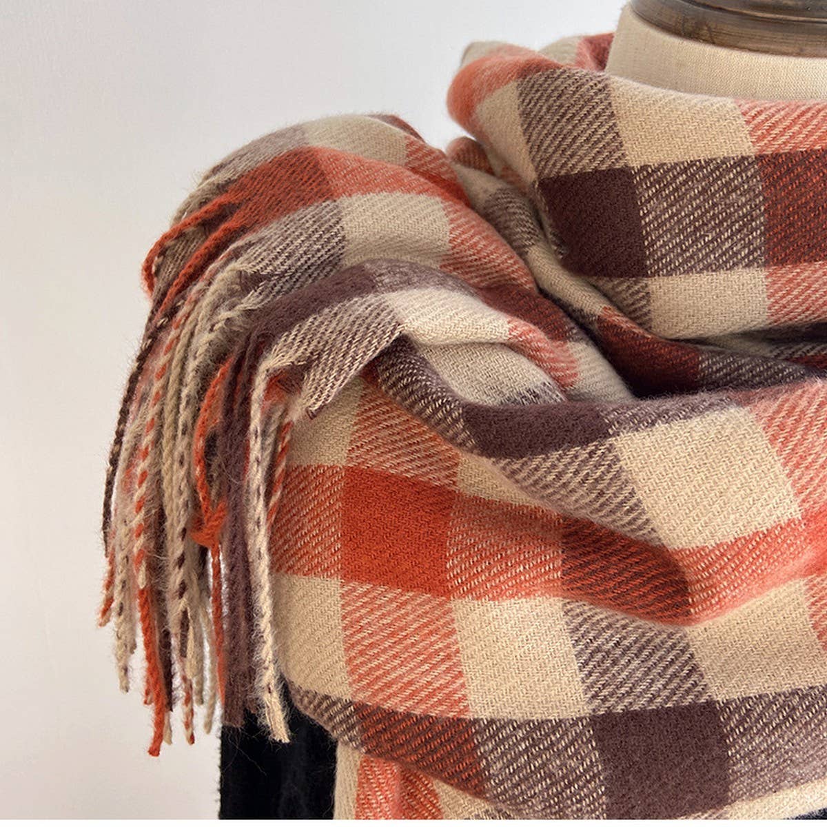 Vintage Wool-Blend Scarf ? Cozy Winter Neck Wrap