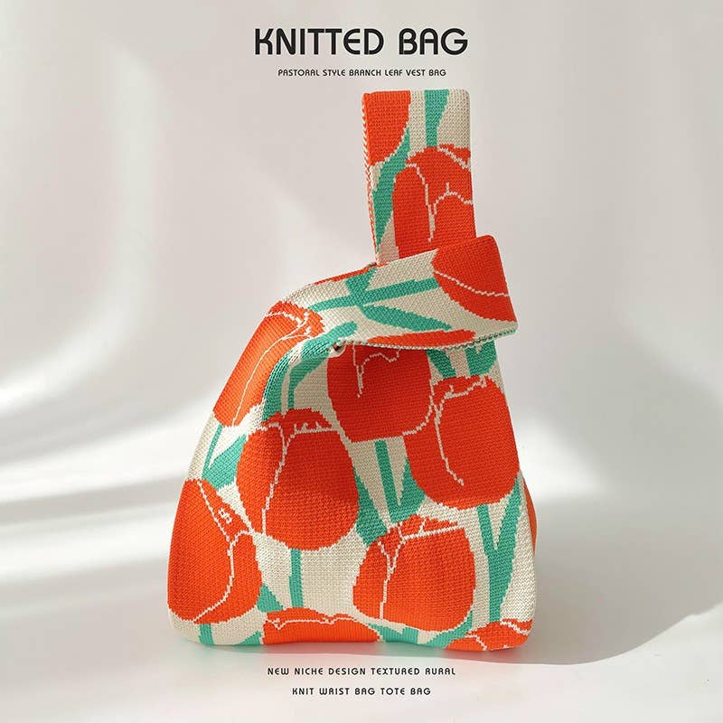 Flower series versatile knitted bag