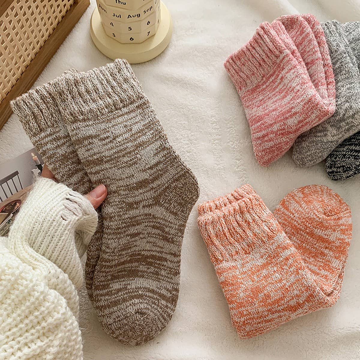 WINTER THICK WARM TERRY SOCKS MID-TUBE SOCKS