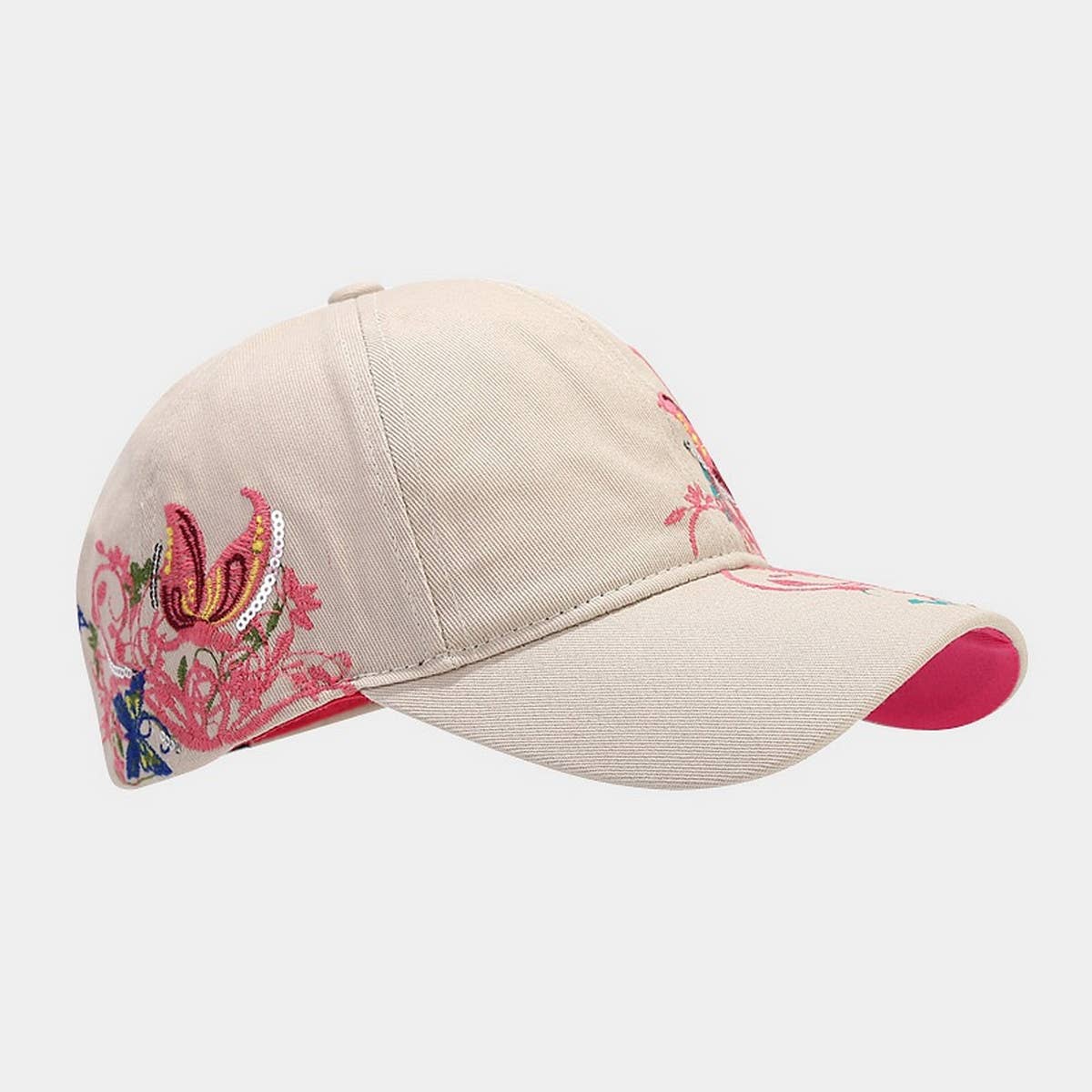 Butterfly Embroidery Baseball Cap, Women?™s Sun Hat CWAH1648