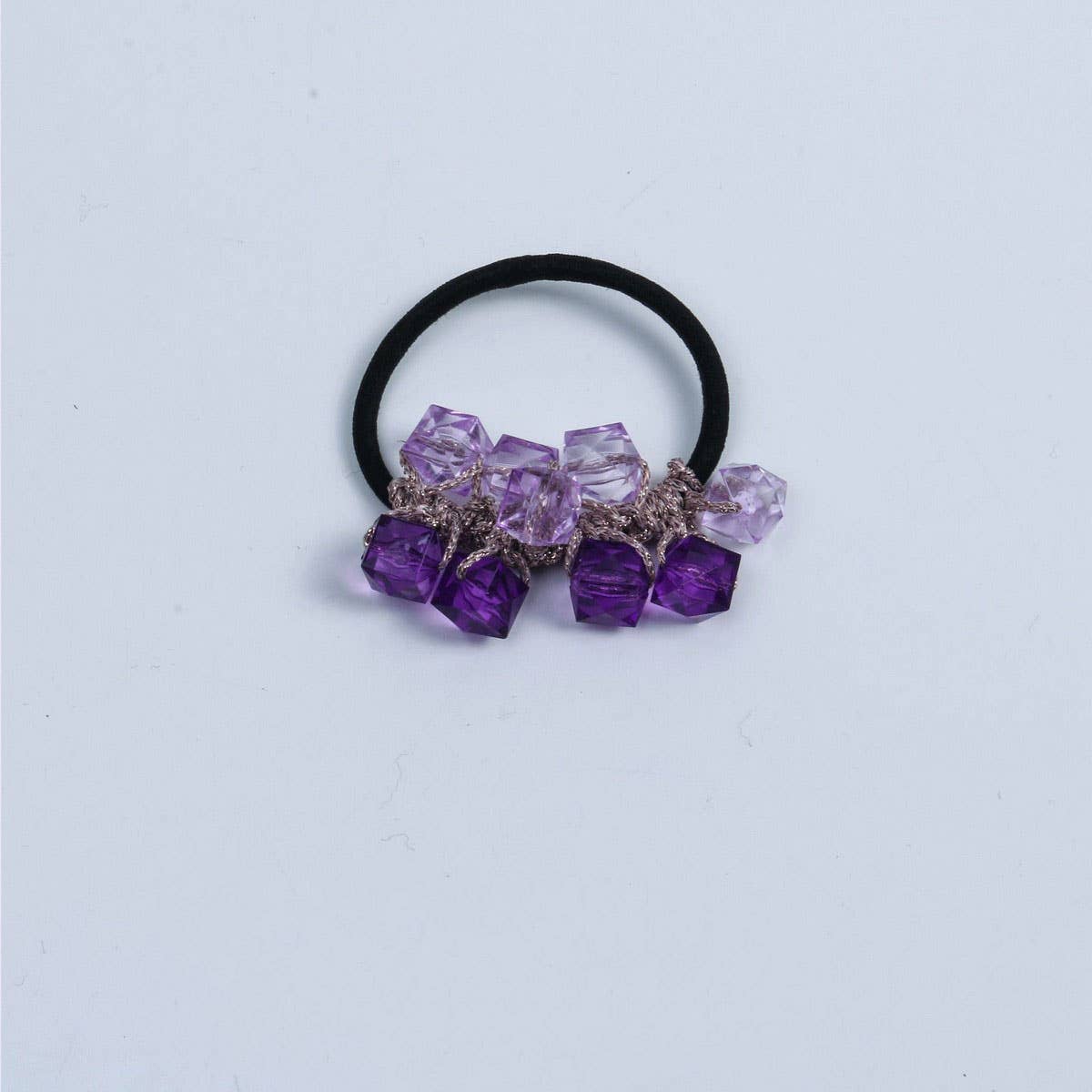 Fresh Clear Square Bead Hair Tie Cute Simple Band