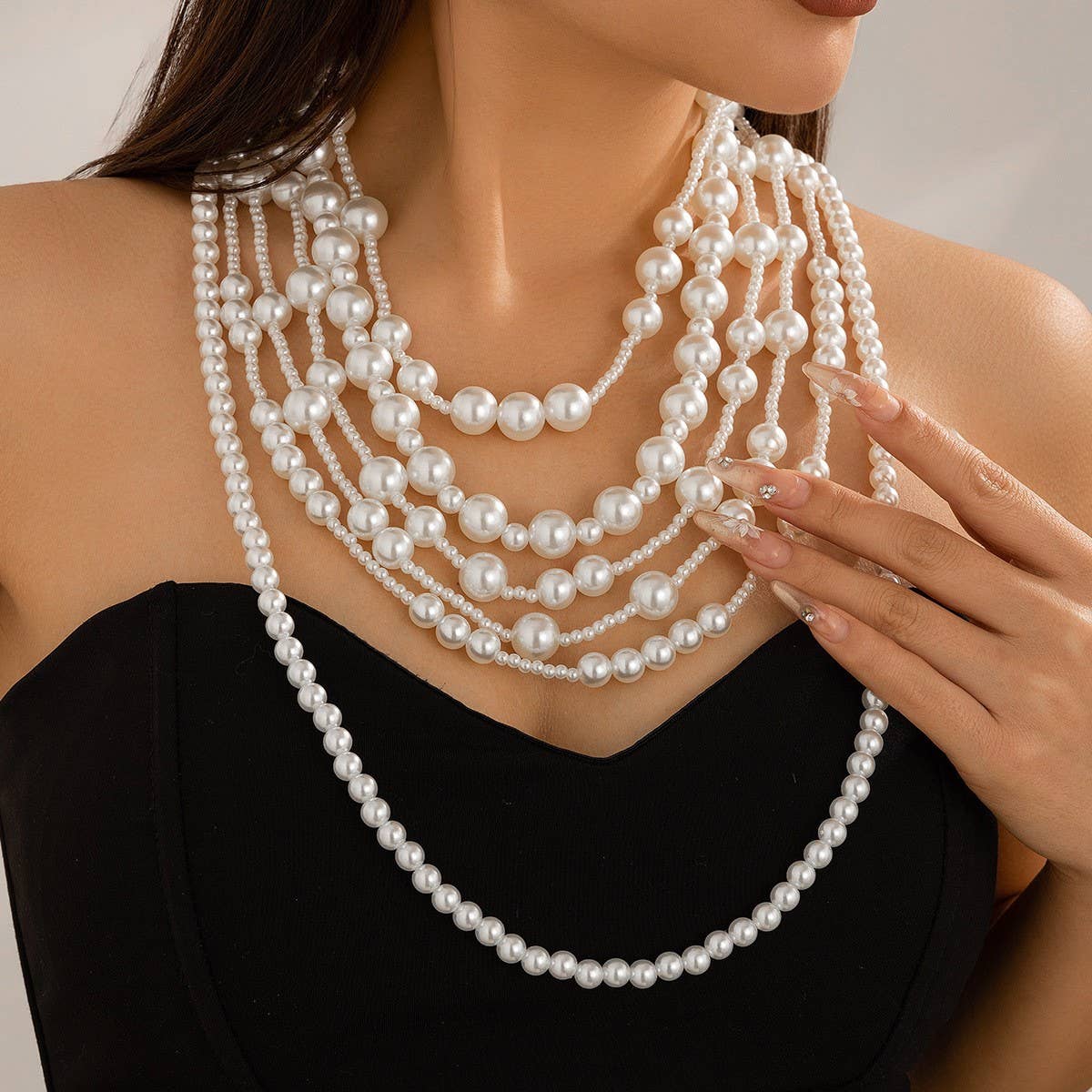BIG ROUND BEAD IRREGULAR VERSATILE NECKLACE_CWMM3134