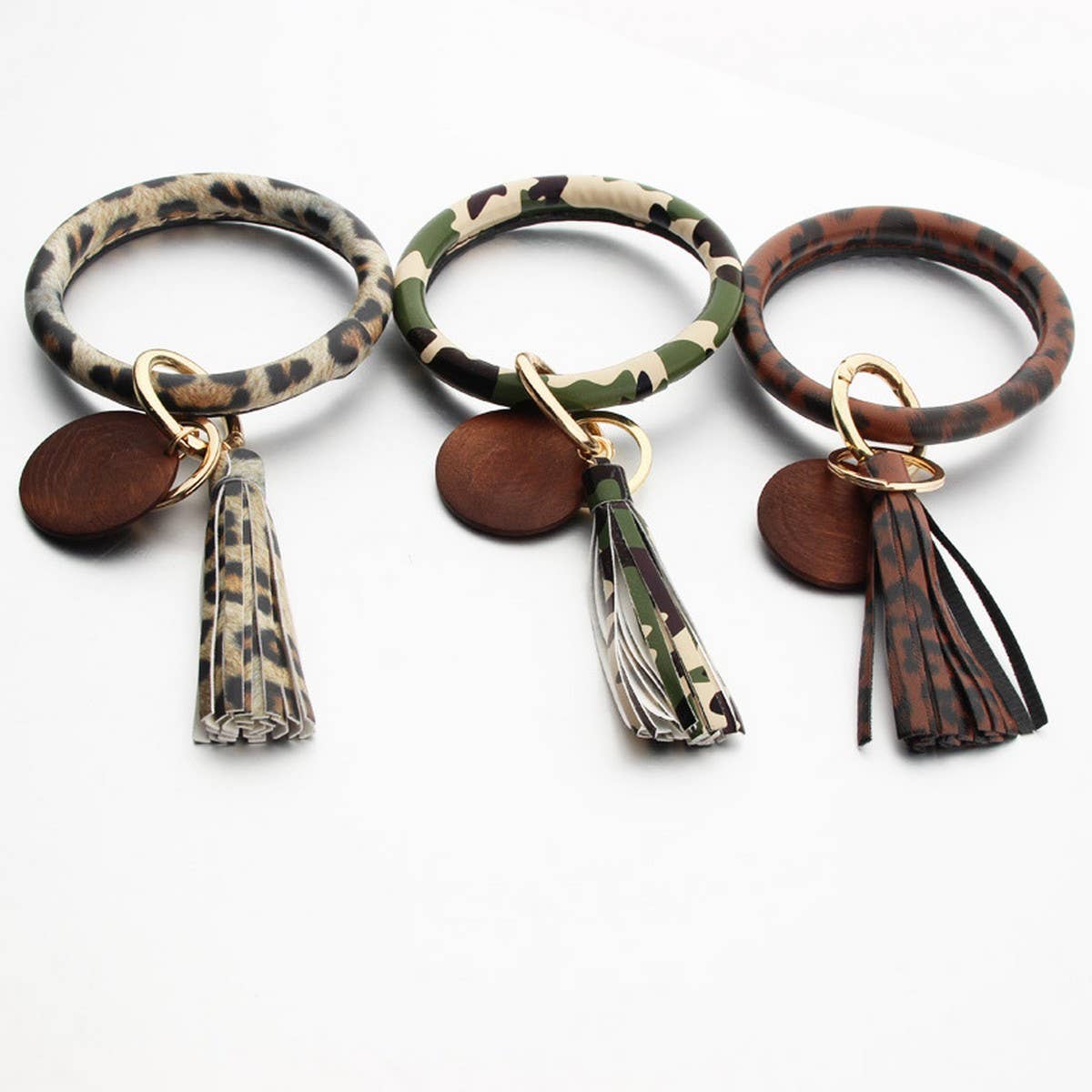 Personalized Leather Wristlet Keychain with Tassel_CWMM7024
