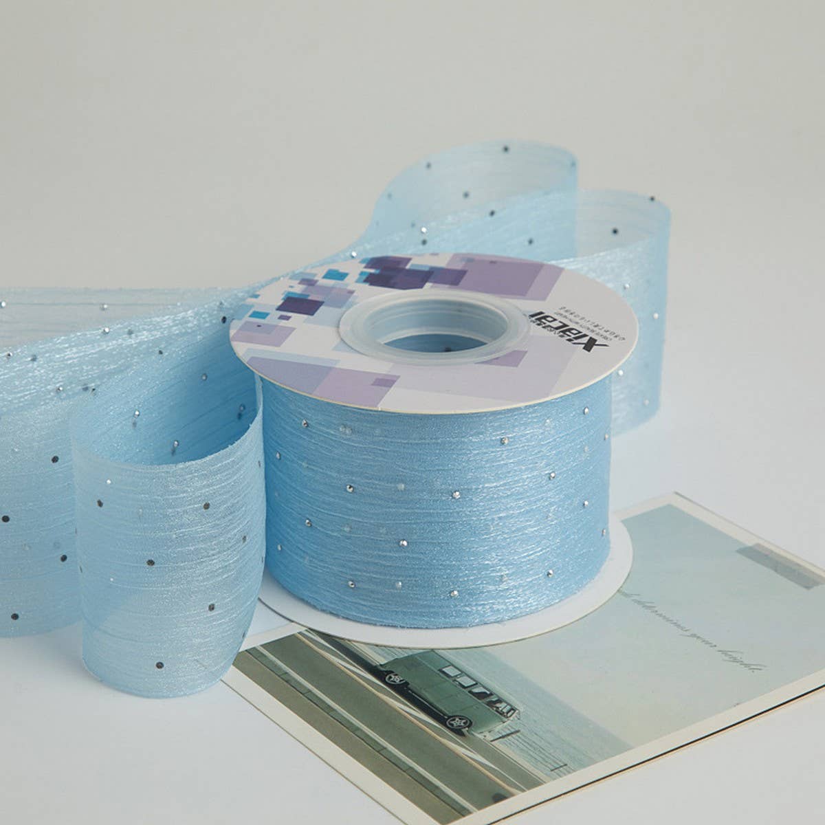 SILVER DOT HOT DIAMOND RIBBON BOW DIY RIBBON