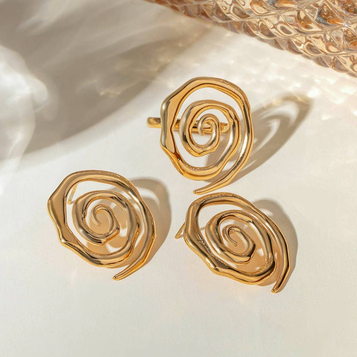 PERSONALIZED BEAT SPIRAL HAMMER EARRINGS_CWASC1686