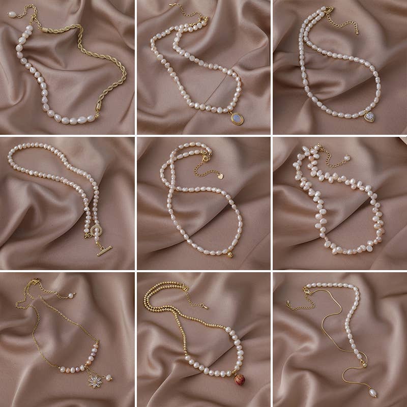 Baroque irregular retro freshwater pearl necklace