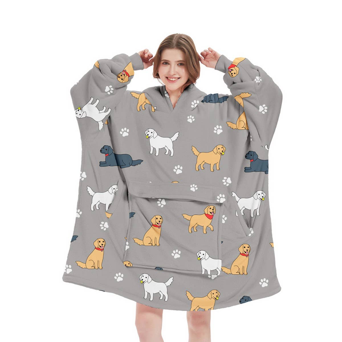 Outdoor Hoodie Blanket Pullover for Queue &TV Time_CWAHA6525
