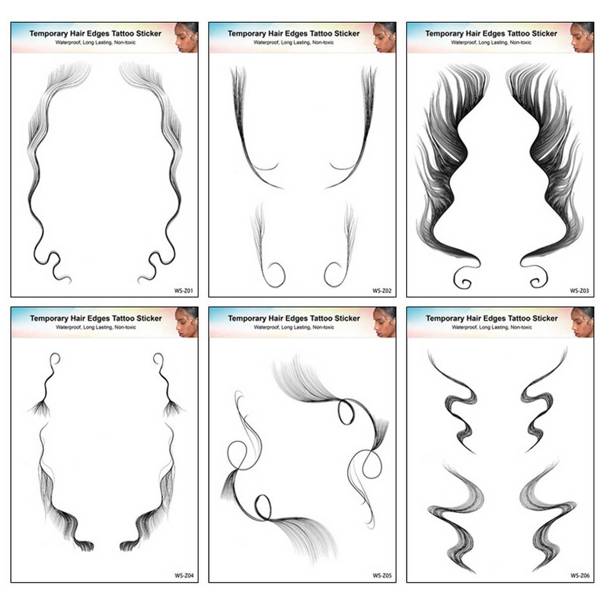 Baby Hairline Tattoo Stickers for Forehead Bangs_CWMM8336