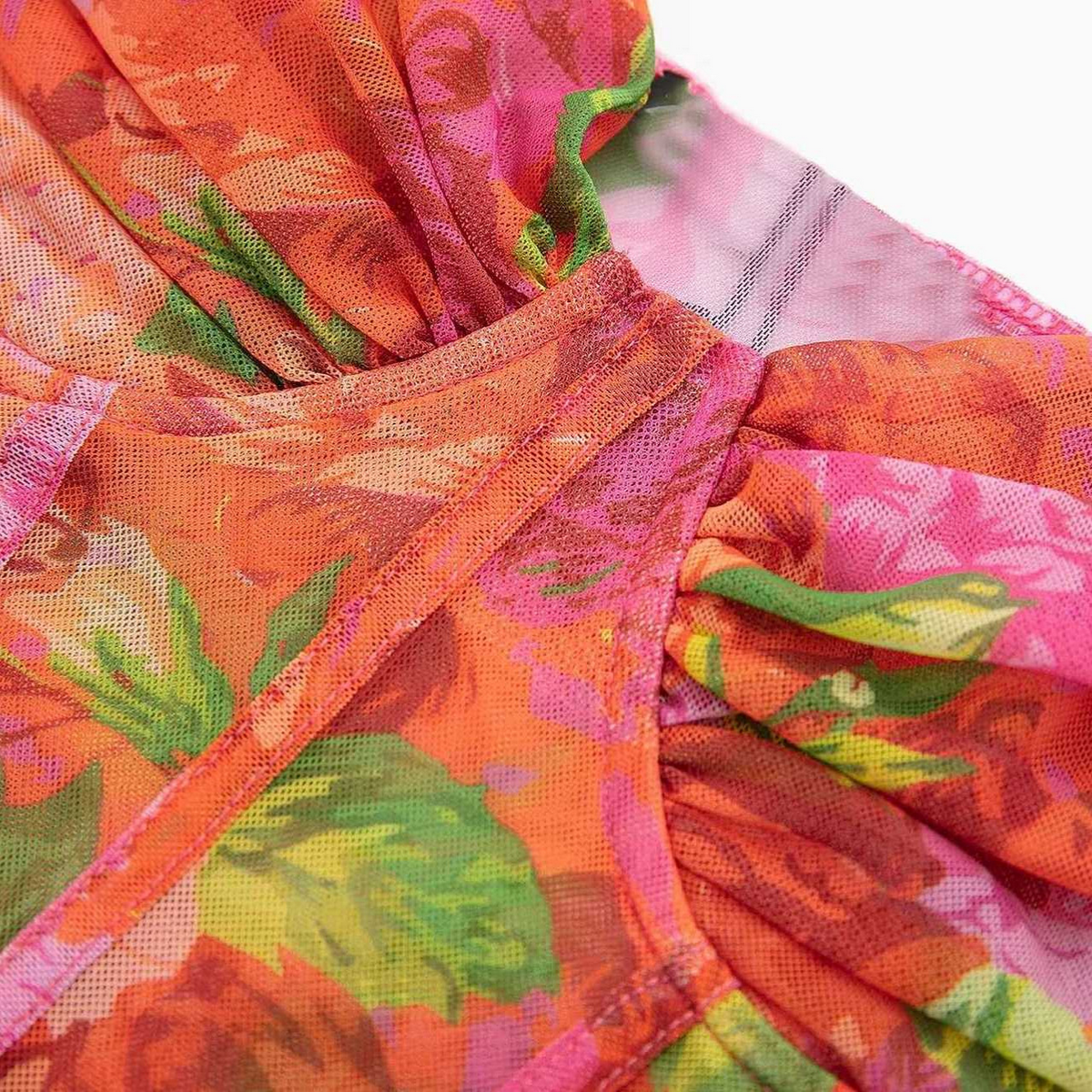 Sheer Corset Tank Top ? Floral Print Chic