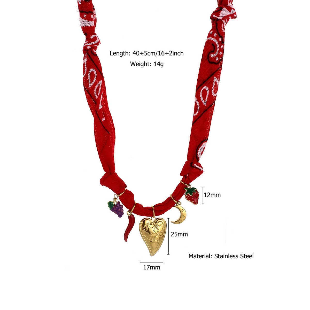 Ocean Style Silk Scarf Necklace with Charms_CWMM8800