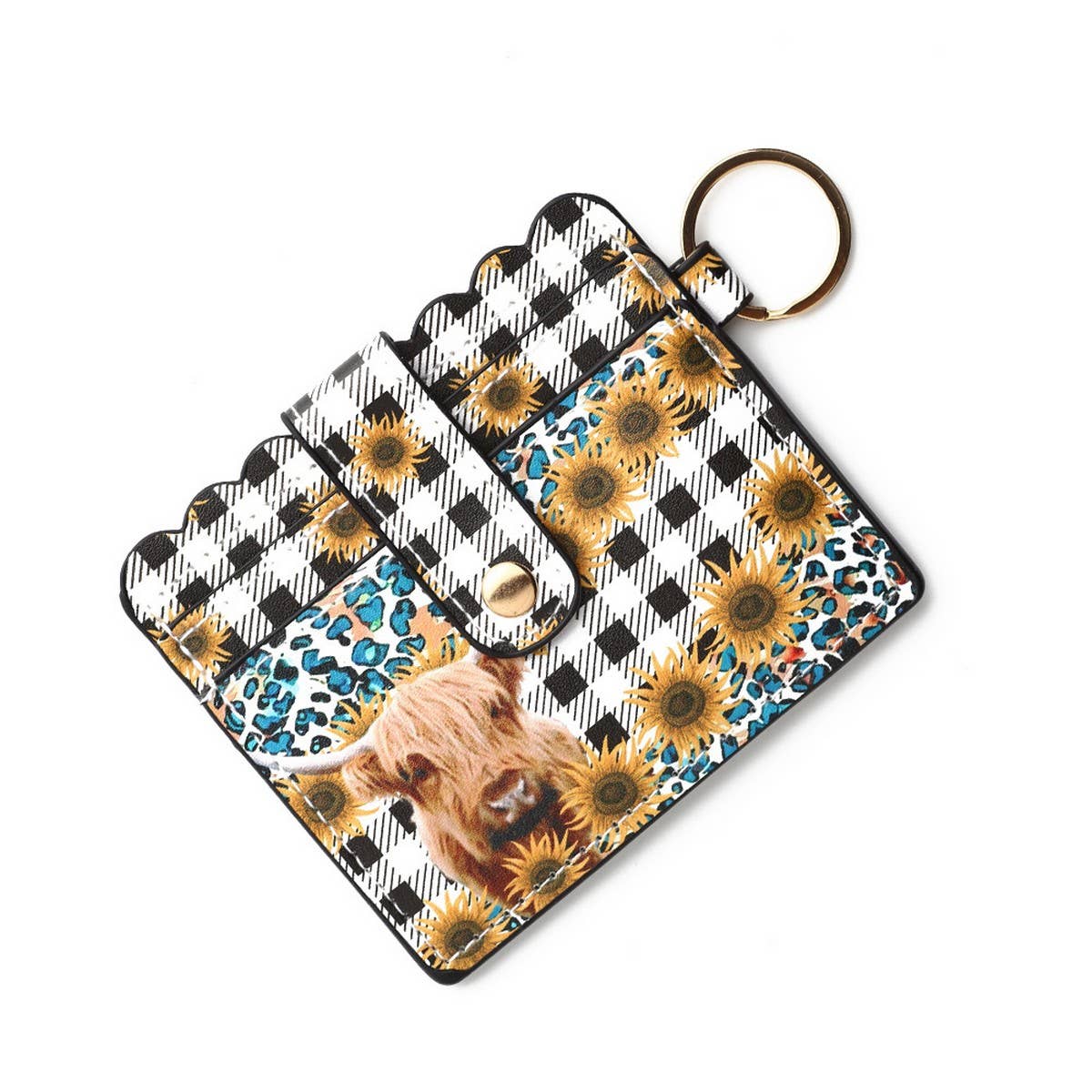 PU Leather Card Holder with Keychain & ID Slot_CWAB4938