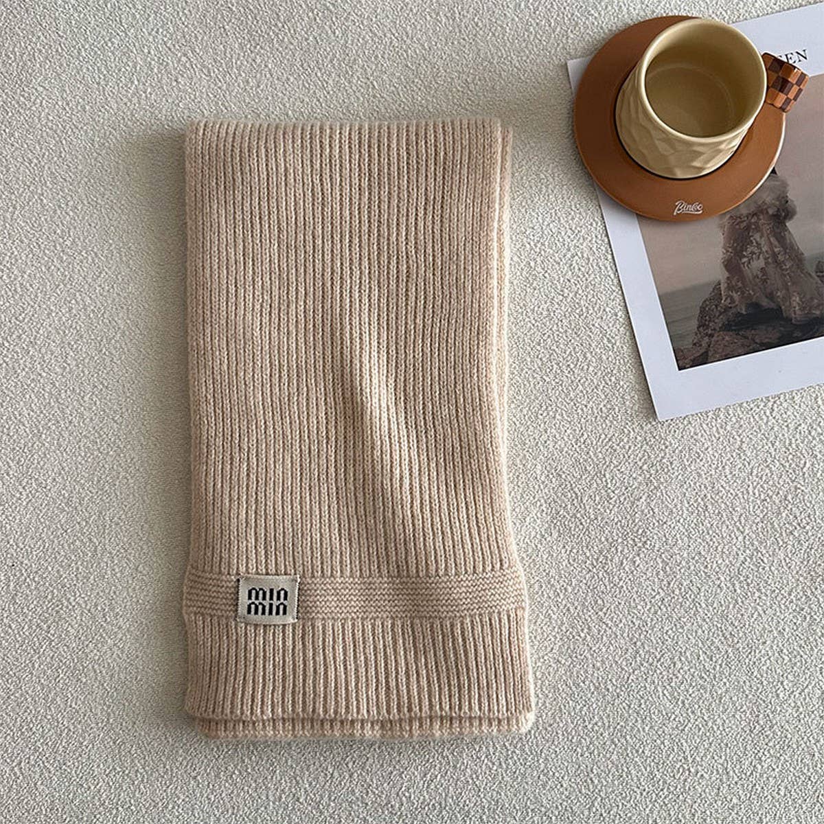 100% Wool Knitted Striped Scarf – Soft & Warm_CWASC2305