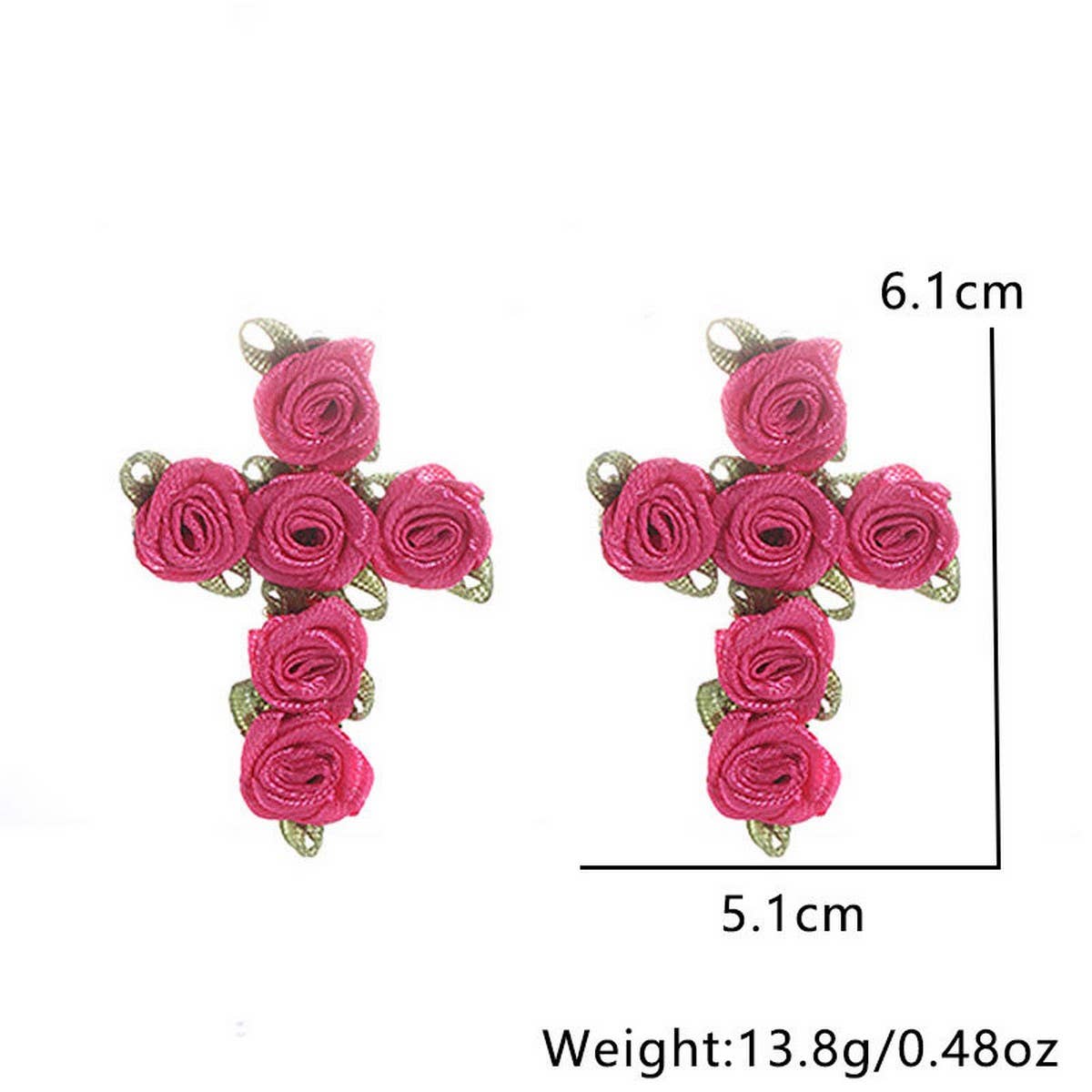 Handmade Fabric Flower Cross Earrings ? Chic Look