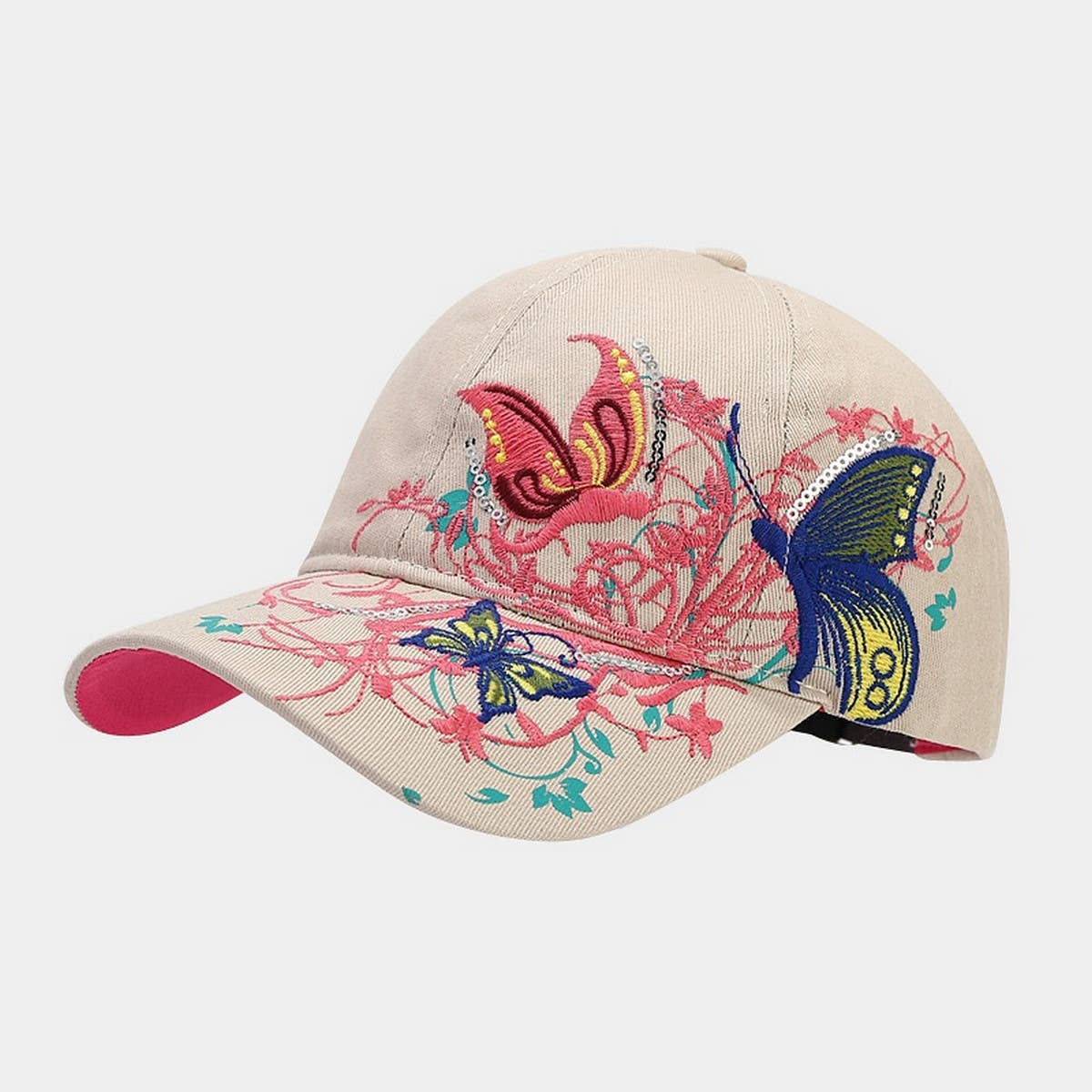 Butterfly Embroidery Baseball Cap, Women?™s Sun Hat CWAH1648