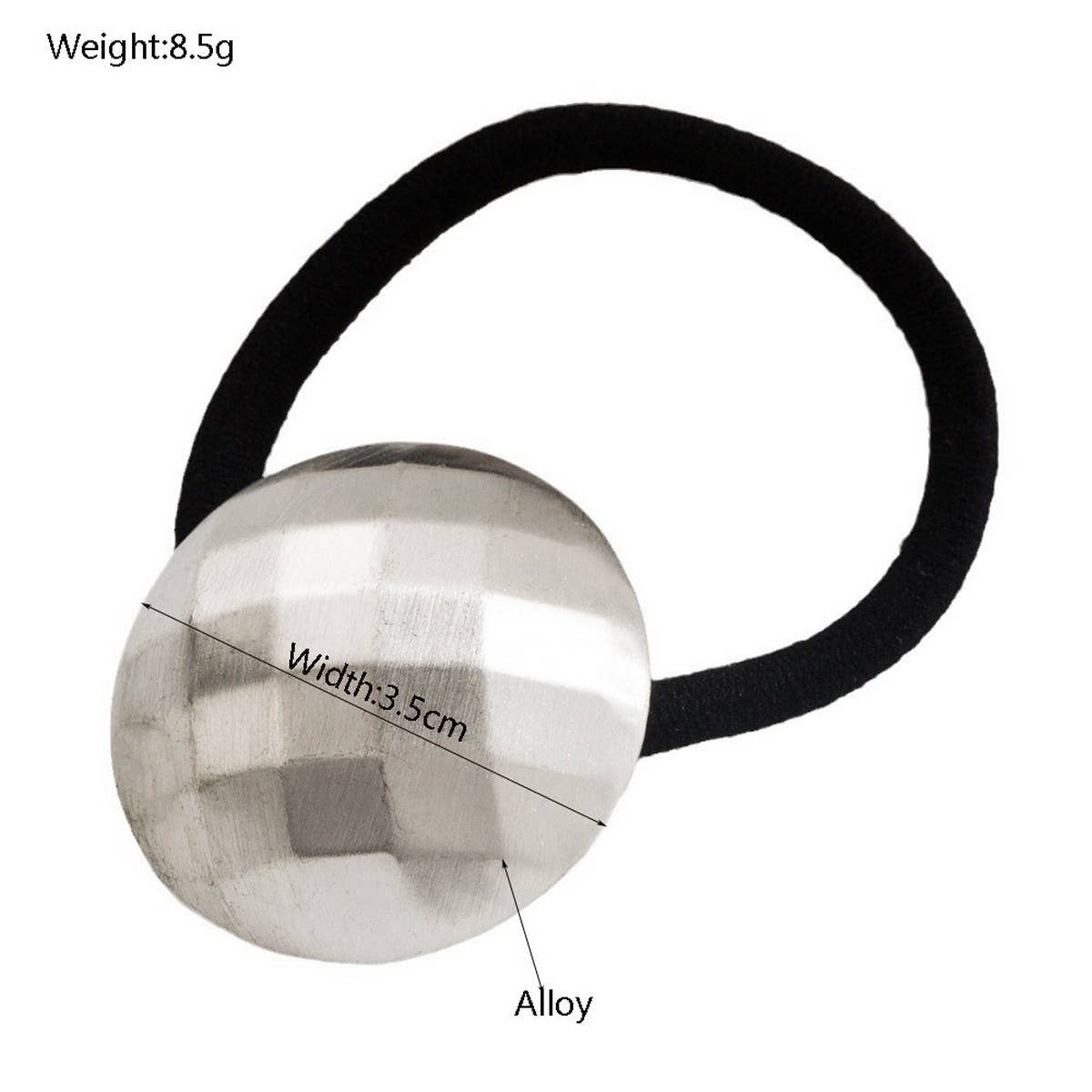 Minimalist Metal Hair Tie with Heart & Circle
