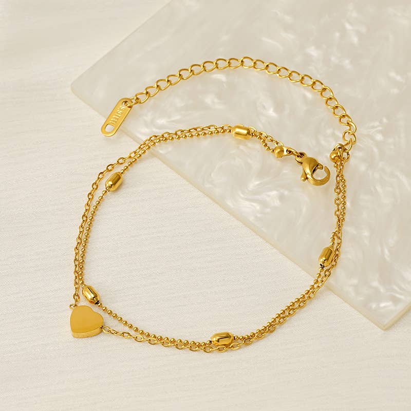 18K SIMPLE FINE WOMEN'S STAINLESS STEEL ANKLET