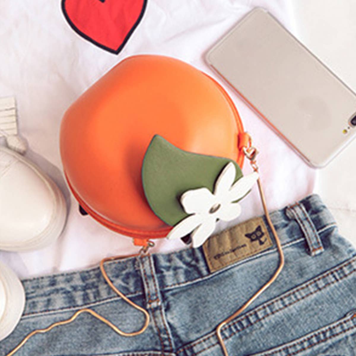 WOMEN CHAIN FRUIT ORANGE SHOULDER BAG_CWAB0980