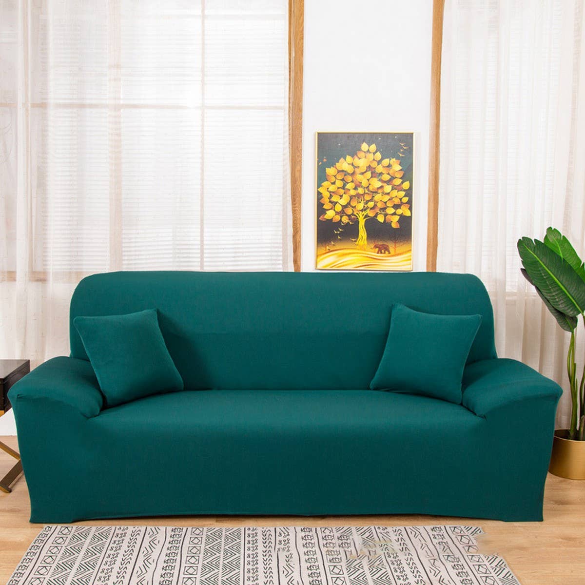 Solid Stretch Sofa Cover, Full Wrap, 2?? Seat_CWMM8314