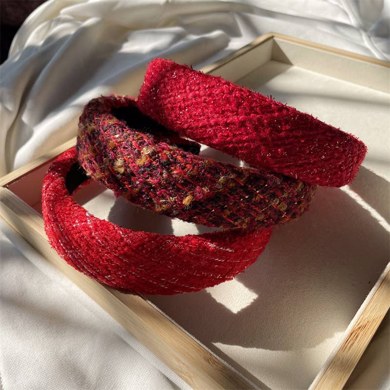 Woolen little fragrance bridal headwear headband check