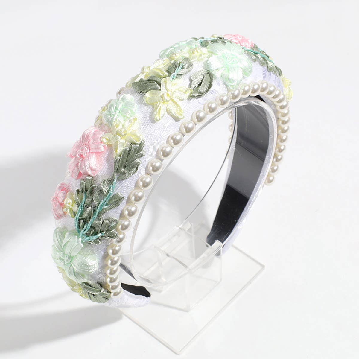 VERSATILE SPONGE IMITATION PEARL FLOWER HEADBAND