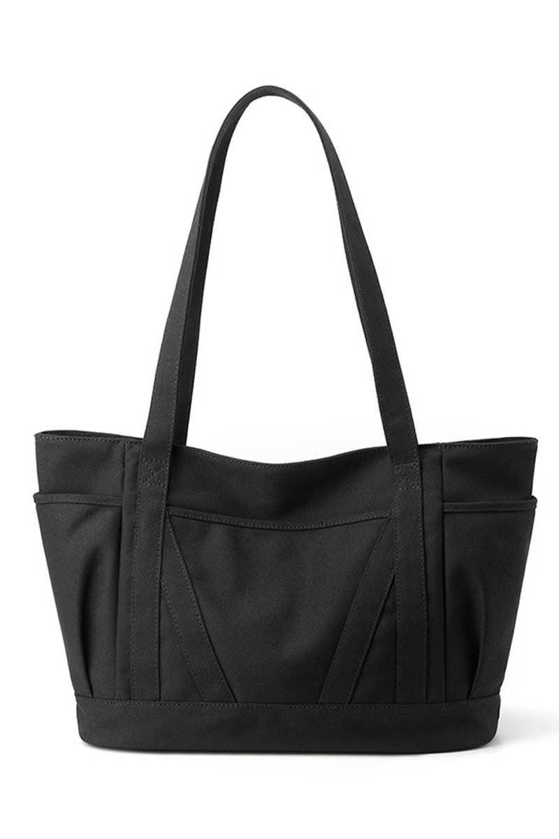 STORAGE POCKET LARGE CANVAS SHOPPER BAG_CUAB0102