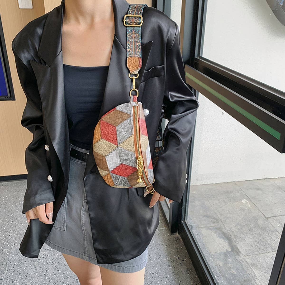 RETRO STITCHING CHEST BAG CROSSBODY BAG_CWAB2075