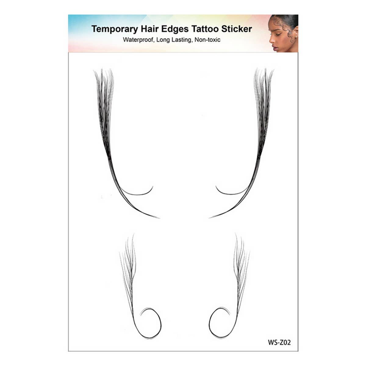 Baby Hairline Tattoo Stickers for Forehead Bangs_CWMM8336
