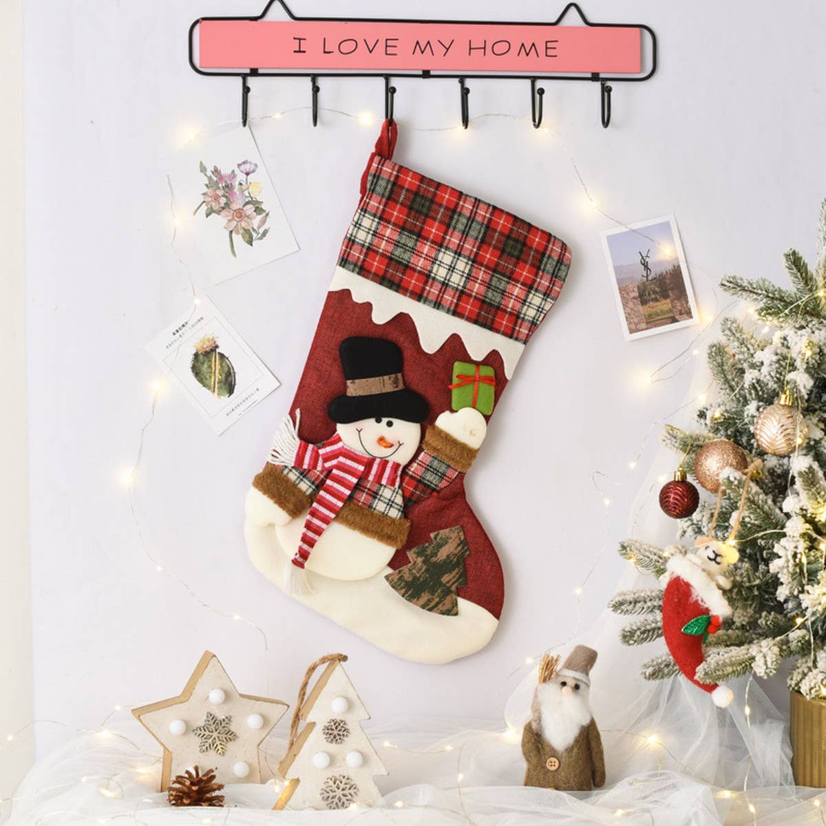 SEQUINED 3D SANTA CLAUS CHRISTMAS STOCKINGS