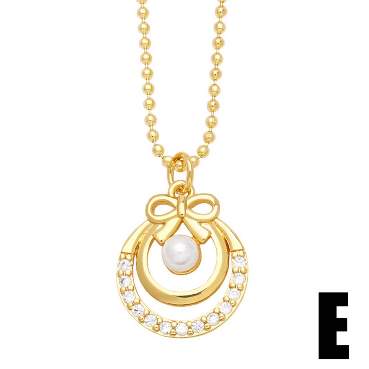 FLOWER PEARL INLAID ZIRCONIUM PENDANT NECKLACE