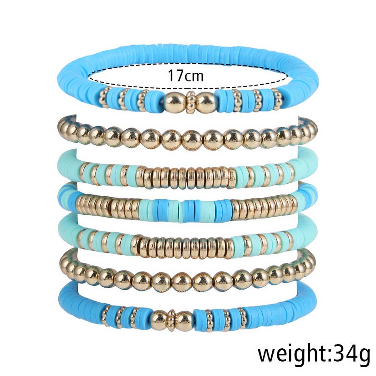 VINTAGE CLAY ROUND BEAD BRACELET SET JEWELRY