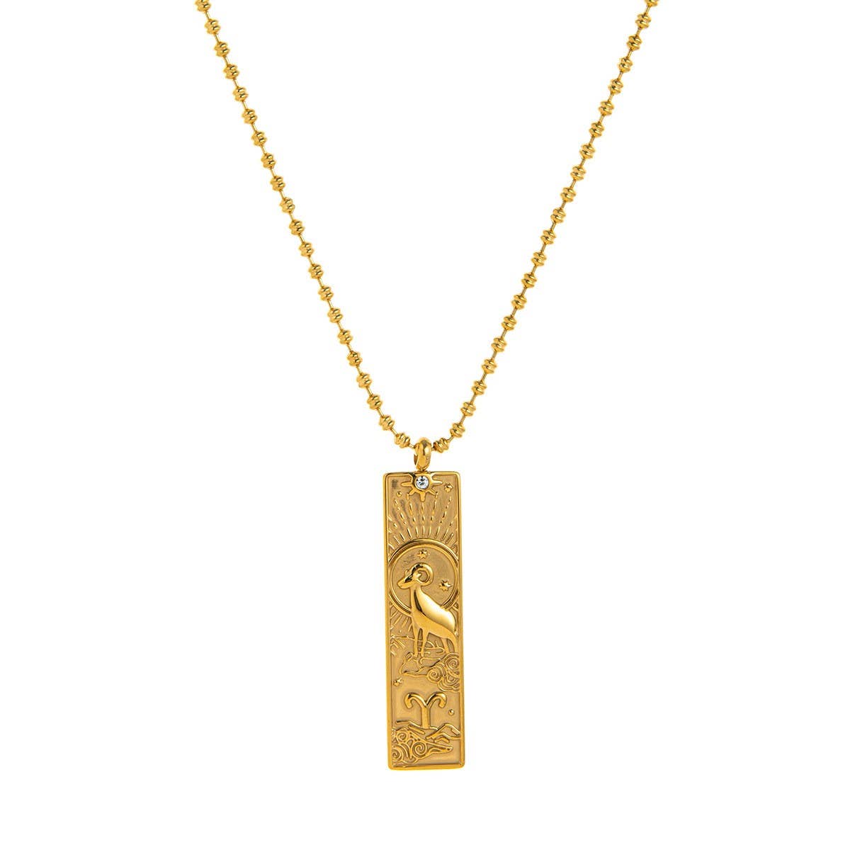 Stainless Steel 12 Zodiac Tarot Necklace_CWMM5712