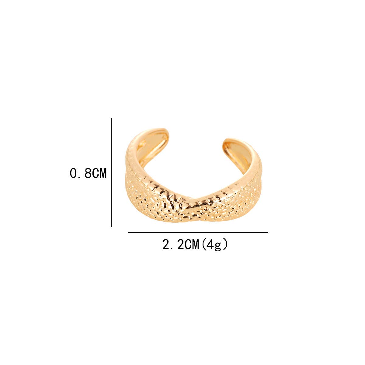 Light luxury minimalist cross ring personality texture open