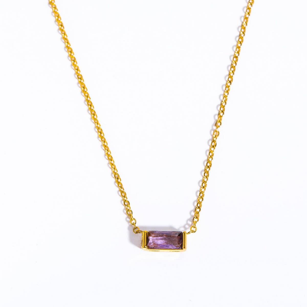 Stainless Steel Colored Birthstone Necklace_CWMM5535
