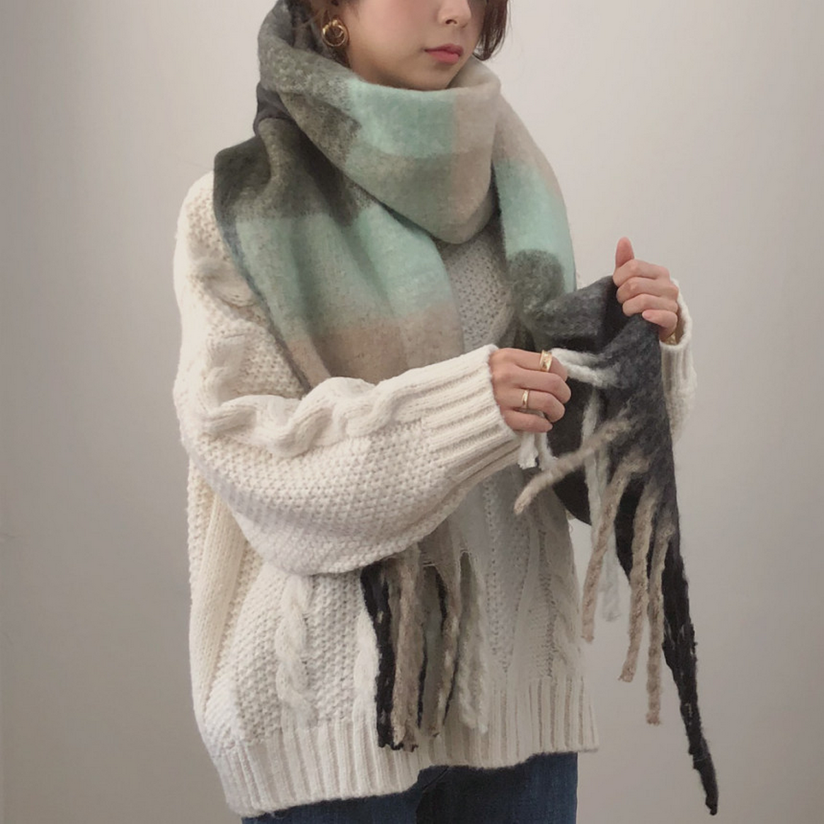 Colorful Tartan Scarf ? Cozy Thick Winter Wrap
