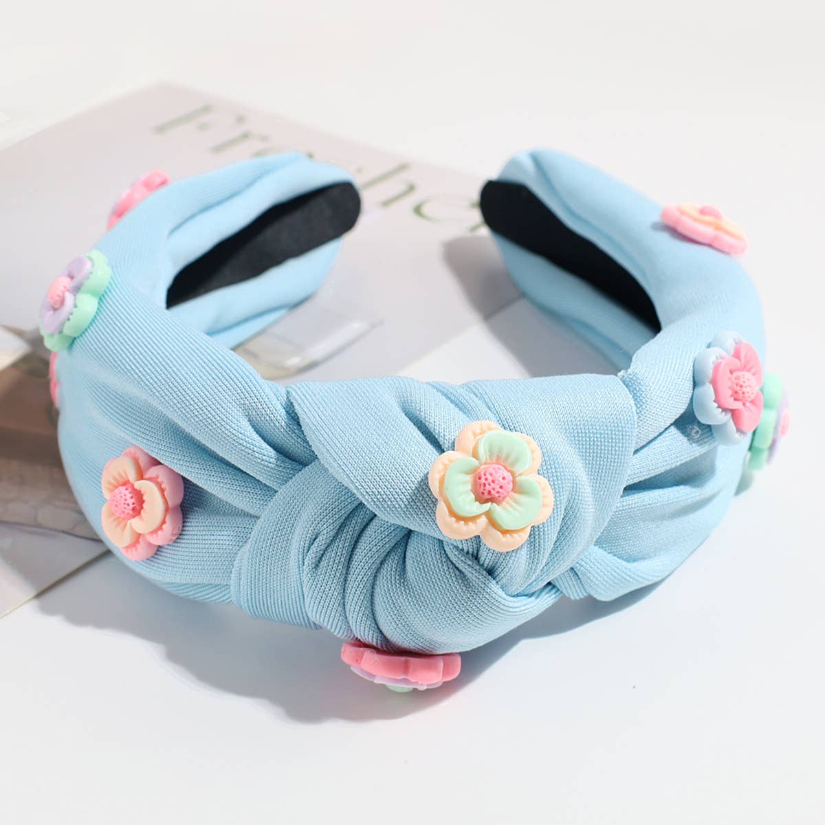 FRESH FLOWER WIDE KNOTTED HEADBAND