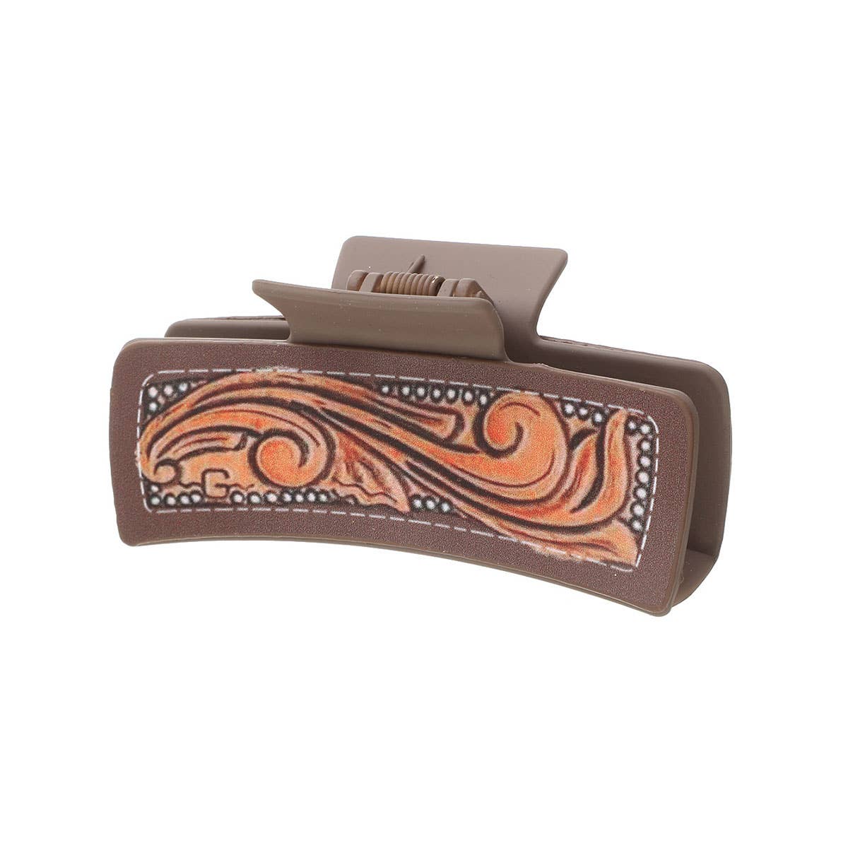 Western Cactus Feather Floral Print Hair Claw