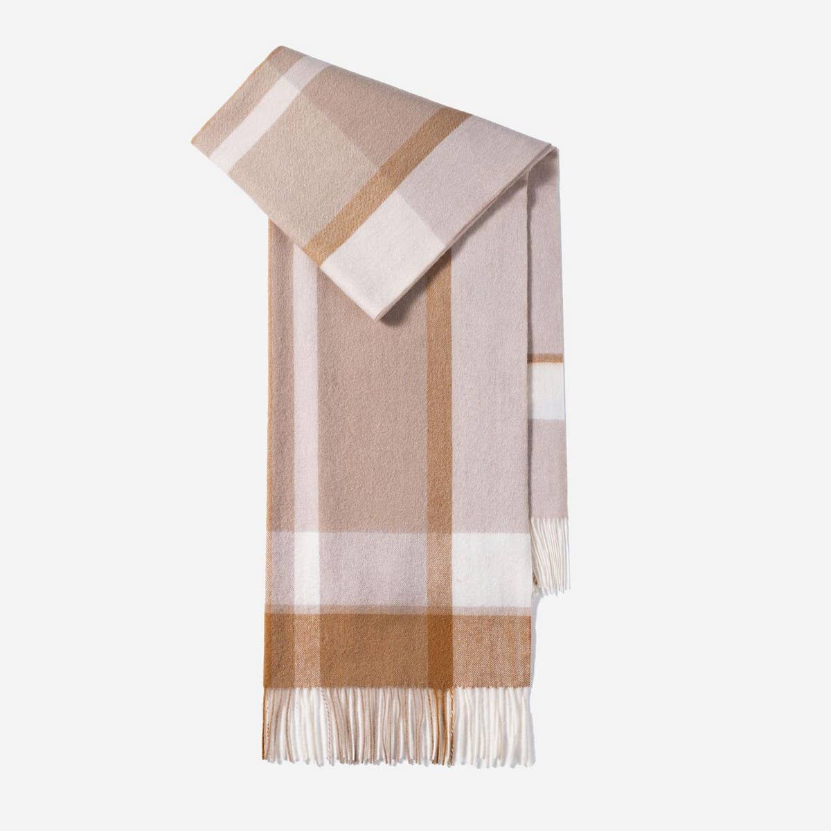 100% Wool Plaid Scarf – Long Warm Winter Wrap_CWASC1095